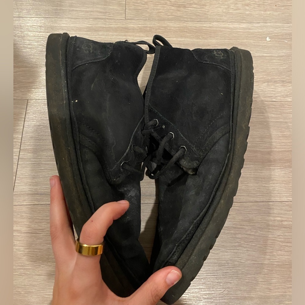 UGG mens neumel black sued boots size 12 - Picture 6 of 9